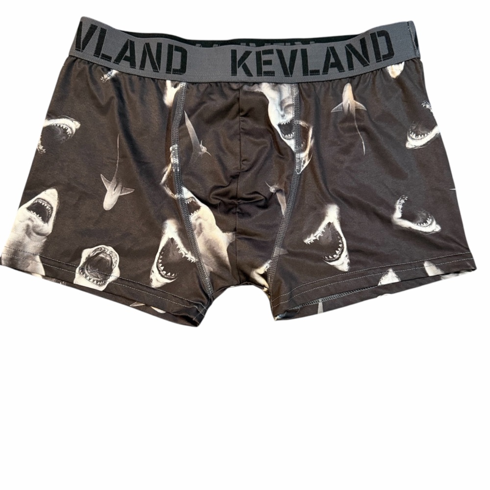 Kevland Shark Print Performance Boxer Briefs Size G (Brazil / US Large)